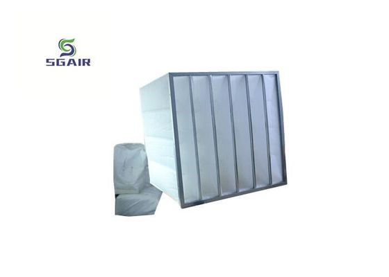 F7 অ্যালুমিনিয়াম ব্যাগ ফিল্টার 99.97% H13~H14 দক্ষতার সাথে কাস্টমাইজড