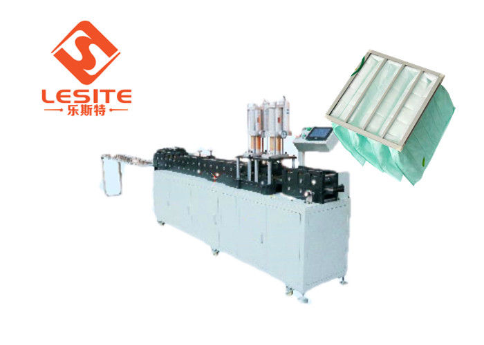 ওম্রন কন্ট্রোল সিস্টেমের সাথে 380V / 50Hz পাওয়ার সাপ্লাই এয়ার ফিল্টার ফ্রেম তৈরির মেশিন কাস্টমাইজযোগ্য ফ্রেমের আকার